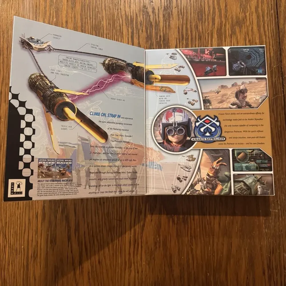 NO GAME Star Wars Episode 1: Racer Limited Edition Box Manual Poster Schematics